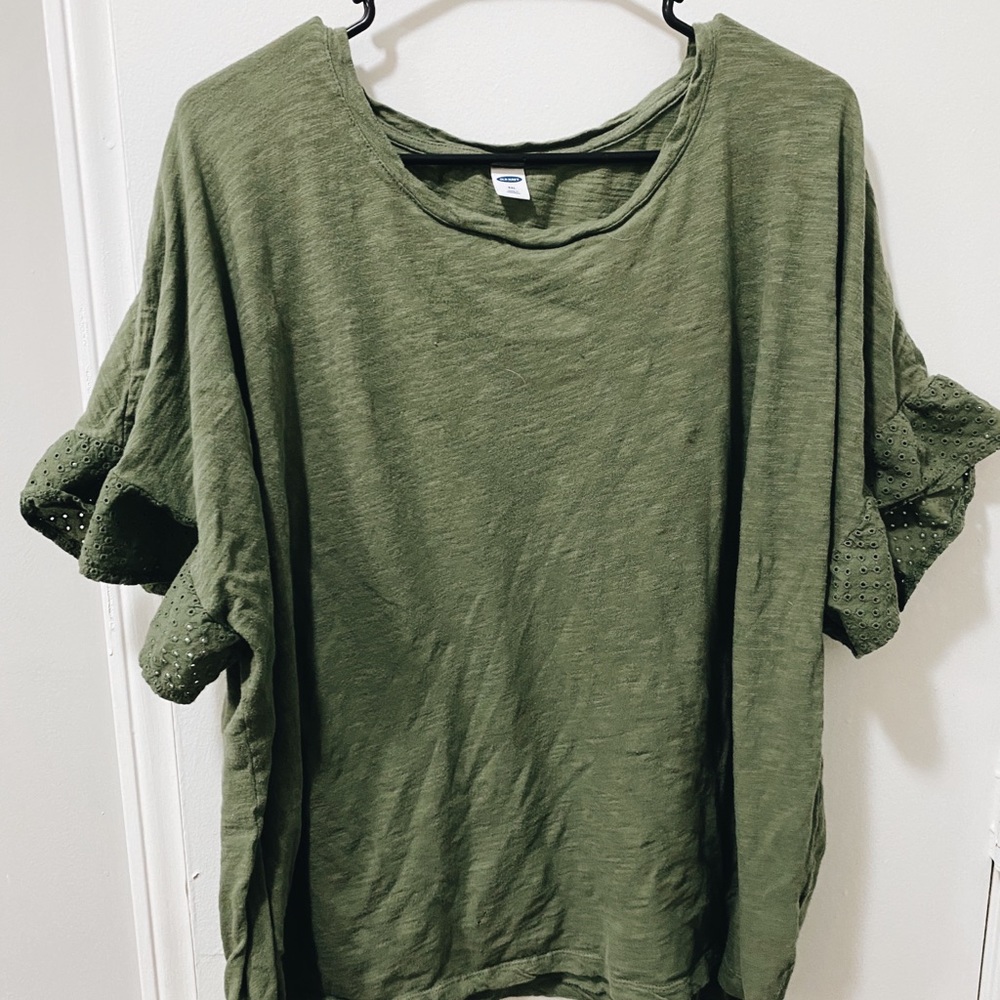 Olive Old Navy Bell Sleeve Blouse